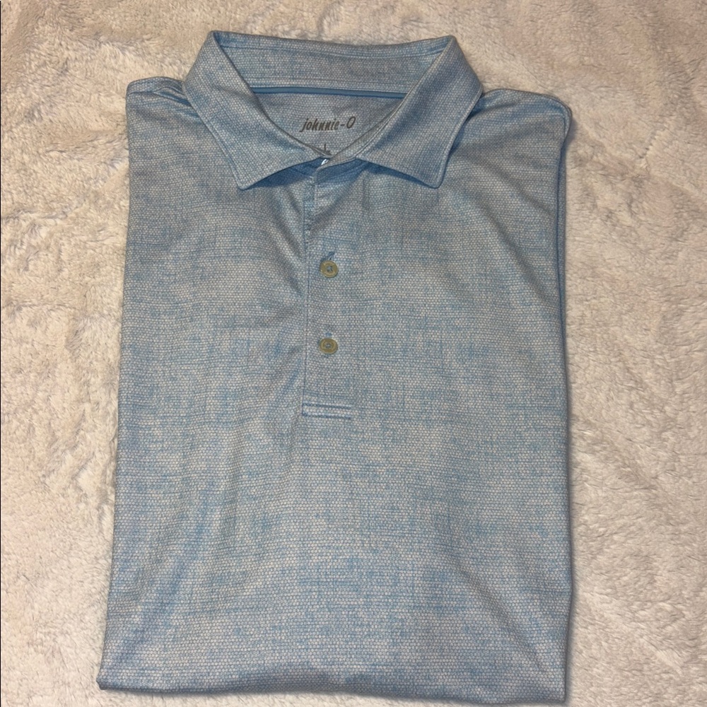 JOHNNIE-O Light Blue sun protection Polo Shirt for Men LARGE